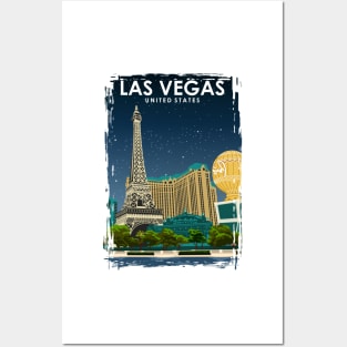 Las Vegas United States Vintage Minimal Retro Travel Poster Posters and Art